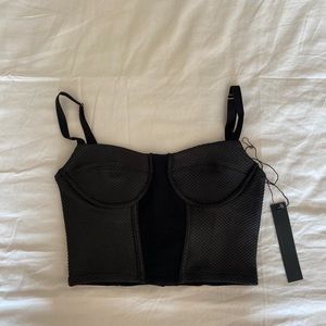 Carbon38 black bra crop top NWT